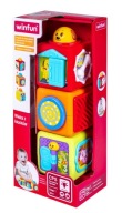 INTERAKTÍV PIRAMIS TORONY ÉPÍTŐKOCKA SZENZOROS ÉPÍTŐKOCKA ÁLLATKÁK 3M+ SMILY