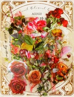 Zestaw 20 naklejek foliowych scrapbooking kwiatki