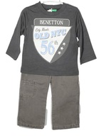 BENETTON komplet bluzka spodnie 68-74 cm 6-9 m-cy