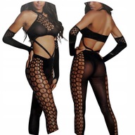 Bielizna Erotyczna Czarne Bodystocking Stringi