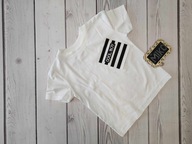 t-shirt r. 122 biały -paski- MIKO koszulka bluzka