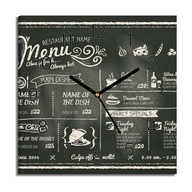 hodiny na plátne Menu reštaurácia na stenu 30x30