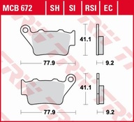 TRW KLOCKI HAMULCOWE MOTOCYKLOWE YAMAHA WR 125 X KTM LC8 990 SUPER DUKE