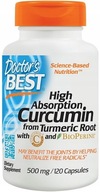 Doctor's Best Extrakt z koreňa kurkumy BioPerine 500mg 120 kapsúl