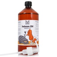 LOSOSOVÝ OLEJ PRE PSA A MAČKU Salmon Oil Omega 3 Omega 6 MERSJO 1000 ml