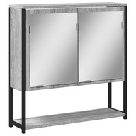 vidaXL Kúpeľňová skrinka so zrkadlom, sivý dub sonoma, 60x16x60 cm
