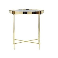 Konferenčný stolík Glamour zlaté kovové zrkadlo OUTLET