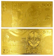 500 ZŁOTYCH SOBIESKI Pozłacany Banknot Kolekcjonerski Wersja Złota UNIKAT
