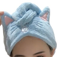 Turban na głowę do suszenia włosów ręcznik na głowę turban uroczy kotek