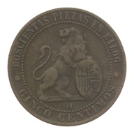 [M11031] Hiszpania 10 centimos 1870