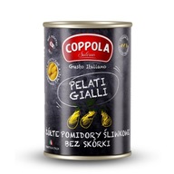 Włoskie żółte pomidory śliwkowe bez skórki w puszce bez gluten 400g Coppola