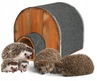Domek dla jeży drewniany budka lęgowa gniazdo schron dla jeża igloo dom jeż