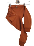 Spodnie MIMI 128/134 dresowe Karmelowe Krzywa nóżka