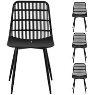 Moderná plastová stolička s prelamovaným operadlom do 150 kg 4 ks čierna