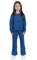 Komplet All For Kids dres spodnie dzwony bluza niebieski WILD VIBES 116/122