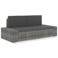 Sofa modułowa 2-osobowa, rattan PE, szara