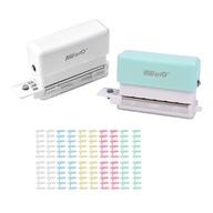 KW-TRIO 2 PCS Mini Binding Machine 6 Hole Punch With 20 Pcs Loose Leaf