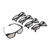 5x Unisex pasívne polarizačné 3D okuliare pre, čierne