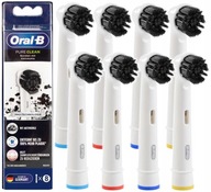 8x KONCOVKY HLAVIČKY ORAL-B PURE CLEAN BIELENIE S UHLOM CHARCOAL