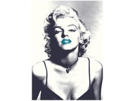 50x70cm Marilyn Monroe tyrkysové pery obraz pi