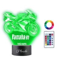 Lampka Nocna 3D LED Yamaha R1 Prezent Grawer Imię