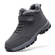 36Gray3 -Leather Boots Men Topánky Nepremokavé topánky Plyš Udržujte v teple