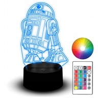 Lampka Nocna LED Statuetka RGB 3D Grawer Star Wars R2-D2 Film Serial