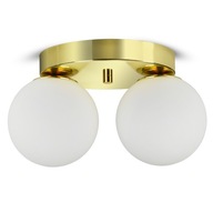 Stropné svietidlo Luster Stropné Svietidlo Zlaté Sklenené Biele Gule Glass E2 LED G9