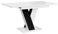 Stół z funkcją rozkładania 120-160 cm kuchnia Biało-Czarny Połysk+GRATIS