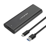 Obudowa zewnętrzna Qoltec do dysków M.2 SSD NVME PCI-E USB typ C Czarna