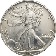 26. USA, 1 dollar 1990, Liberty, 1 oz Ag999