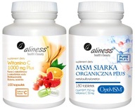 Aliness Vitamín C + Organická síra MSM Podpora kĺbov Žiarivý syr