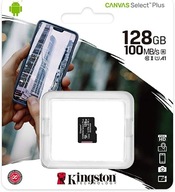 Čítačka pamäťových kariet Kingston Pamäťová Karta KINGSTON Canvas MicroSD 100MB 128GB