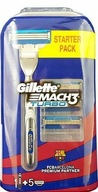 GILLETTE MACH 3 TURBO RĄCZKA + 5 SZT WKŁADY OSTRZA