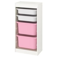 IKEA TROFAST Regál biely kontajner biely/ružový 46cm