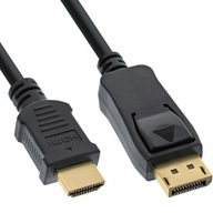 Kábel C-Tech DisplayPort / HDMI, 2 m, čierny CB-DP-HDMI-20