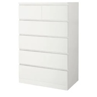 IKEA MALM Komoda 6 zásuviek biela 80x123 cm