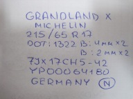 wheels discs tyres OPEL GRANDLAND 2022r R17