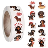 Scrapbooking matricák tekercsen Bájos tacskók 500 db