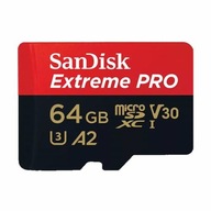 Karta pamięci Extreme Pro microSDXC 64GB 4K SZYBKA DO NAGRYWANIA KAMERY