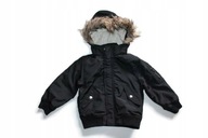 ag670*H&M*Czarna kurtka zima z kapturem 98-104