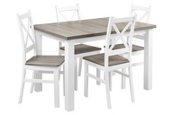 Jedálenský stôl so 4 stoličkami biely popol Z054