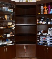 Kancelársky regál hnedý 120 cm ROHOVÁ nábytková doska, ideálny stav Výpredaj