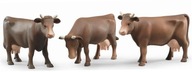 Figurka krowy brązowej w trzech pozach