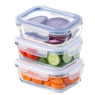 ÜVEG ÉTELTÁROLÓ DOBOZ 370ml FEDÉLLEL UZSONNÁS DOBOZ