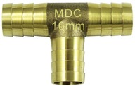 MDC T-kus mosadz 16mm hadica palivo olej voda spojka mosadzný kovový