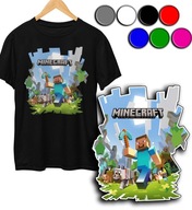 KOSZULKA DZIECIĘCA T-SHIRT KOLORY - MINE-CRAFT DO WYBORU - M 134-140