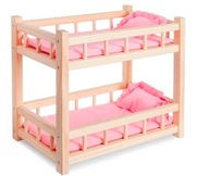 WOODTASTIC Bunk Bed drevená poschodová posteľ pre bábiky , hračka