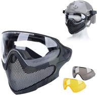 Maska taktyczna Paintball Airsoft Cs Strzelanie Siatka stalowa