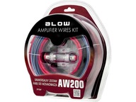 Zestaw kabli do wzmacniacza audio wiązka przewodów z peszlem BLOW AW200